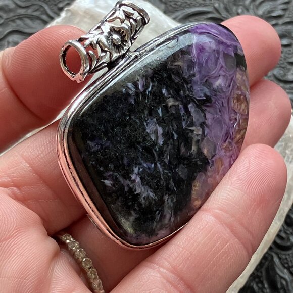 Charoite Crystal Stone Jewelry Pendant - Picture 3 of 7